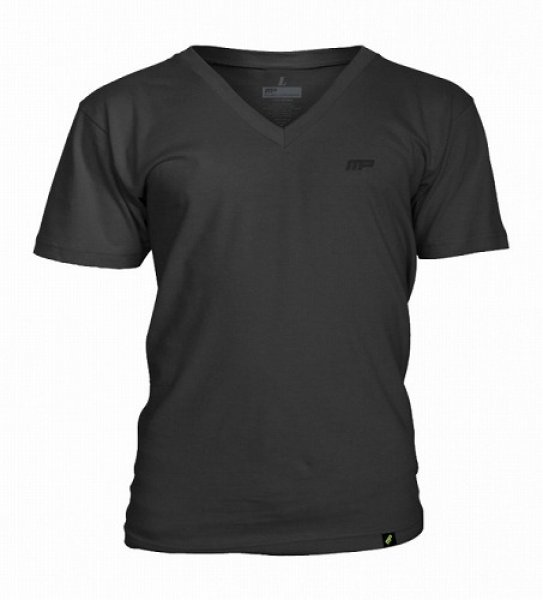 画像1: Muscle Pharm　Tシャツ V-Neck Embroidered　黒 (1)