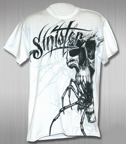 画像1: Sinister　Tシャツ　Spider face　白 (1)