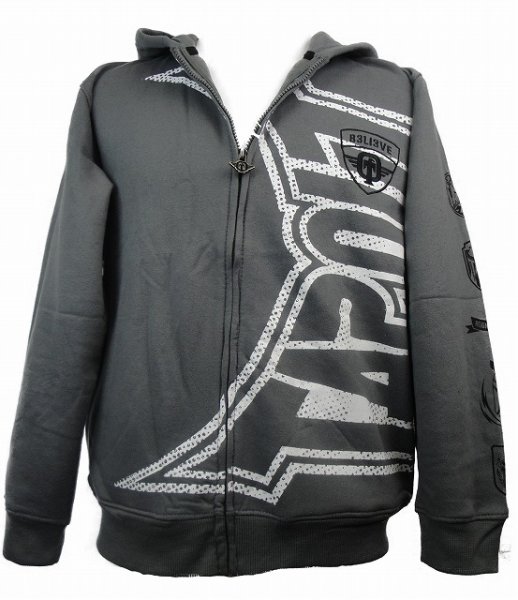 画像1: TAPOUT　キッズボーイズ ジップパーカー Invert　グレー (1)