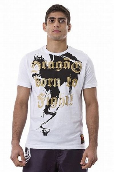 画像1: DRAGAO　Tシャツ　Born To Fight 白 (1)