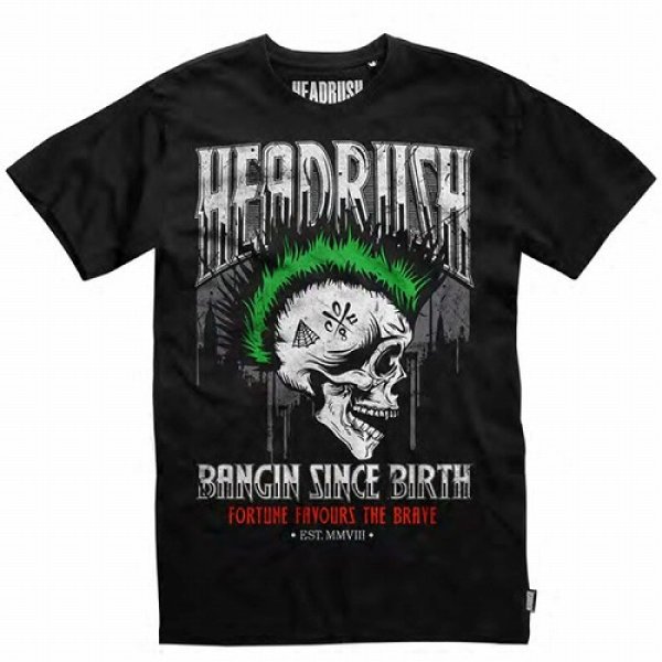 画像1: Headrush　Tシャツ　Skull Hawk　黒 (1)