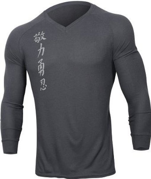 画像1: JACO　サーマル　Kanji 2 V-Neck チャコール (1)