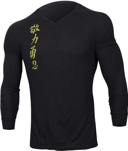 画像1: JACO　サーマル　Kanji 2 V-Neck　黒 (1)