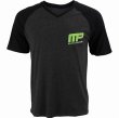 画像1: Muscle Pharm　Vネック　Baseball　半袖　グレー (1)