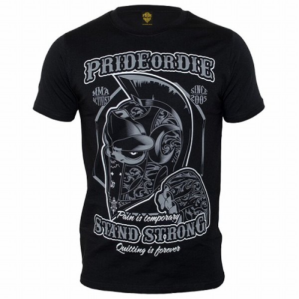 画像1: PRiDEorDiE Tシャツ STAND STRONG 黒 (1)