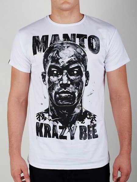 画像1: MANTO×KRAZY BEE　Tシャツ biaty　白 (1)