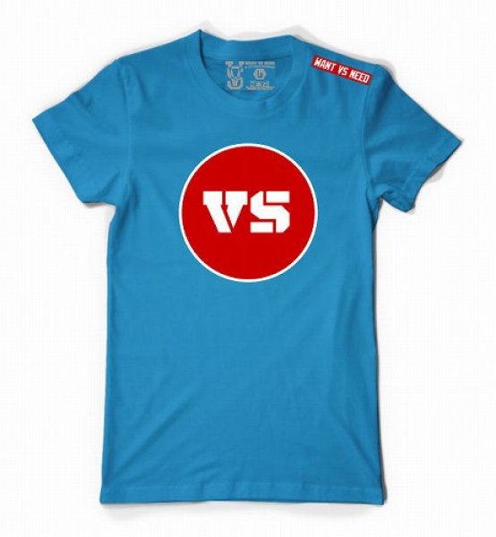 画像1: WANT VS NEED　Tシャツ　OG VERSUS LOGO スカイブルー (1)