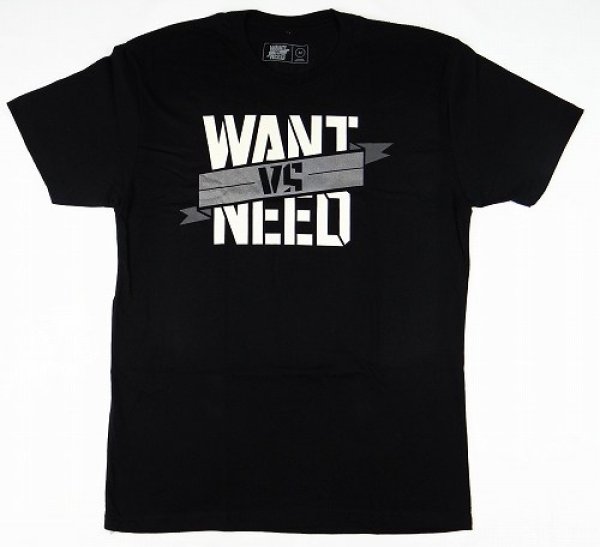 画像1: WANT VS NEED Tシャツ C.R.E.A.M. 黒 (1)