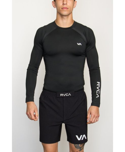 画像1: RVCA コンプレッションシャツ　長袖　黒 (1)