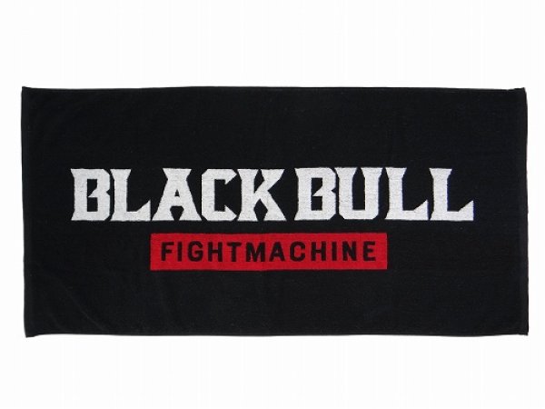 画像1: BLACKBULL　バスタオル ロゴ　黒 (1)