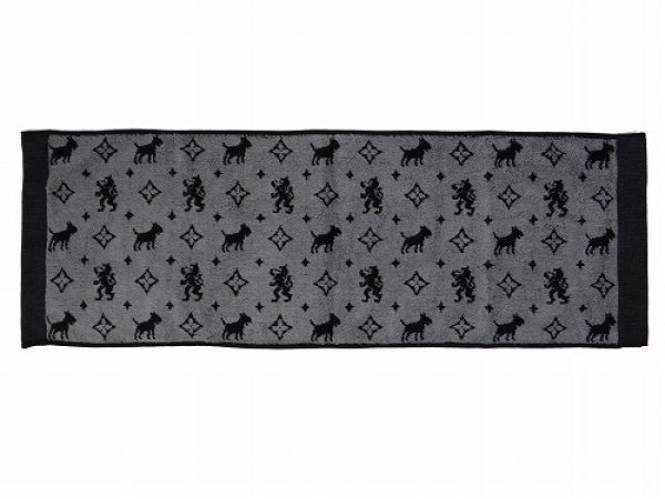画像2: BULL TERRIER フェイスタオル モノグラム　黒 (2)