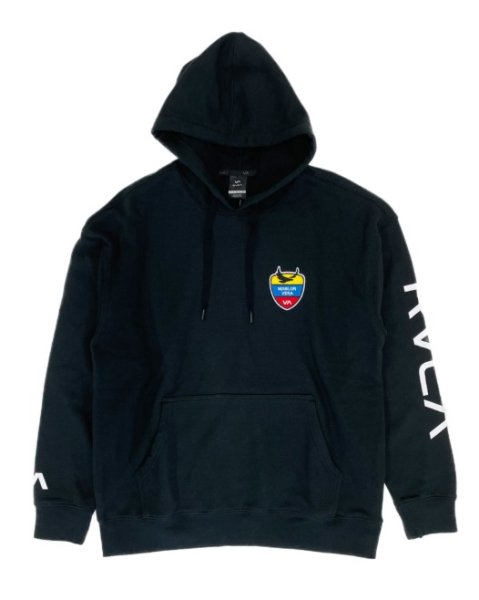 画像1: RVCA 【CHITO VERA COLLECTION】 CHITO PATCH HOODIE パーカー 黒 (1)