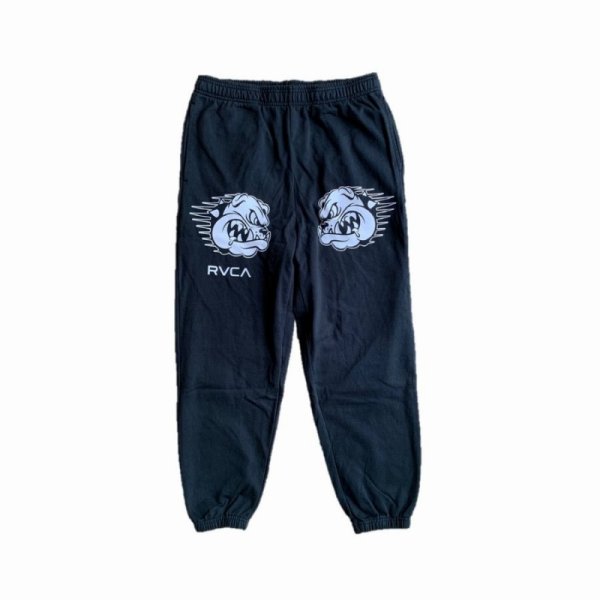 画像1: RVCA x CARLSON GRACIE スウェットパンツ 黒 (1)