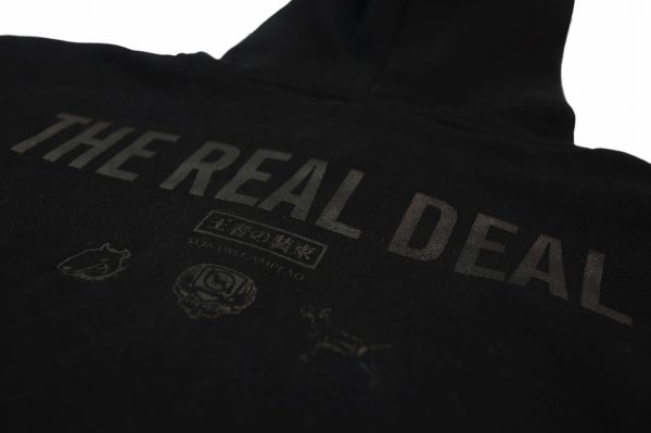 画像4: BULL TERRIER フードジップパーカー TRD 黒/黒 (4)