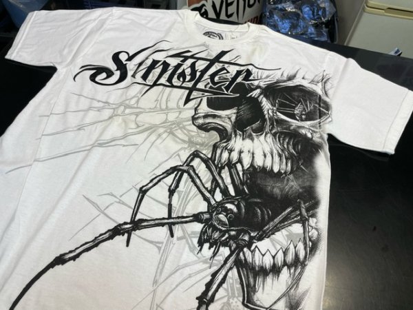 画像2: 【B品】Sinister Tシャツ Spider face 白 (2)