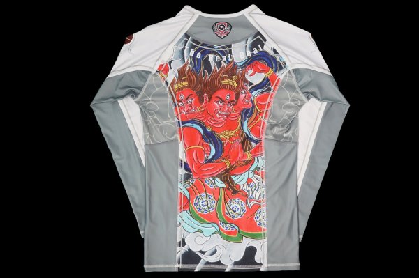 画像5: BULLTERRIER ラッシュガード Ashura 長袖 白 (5)