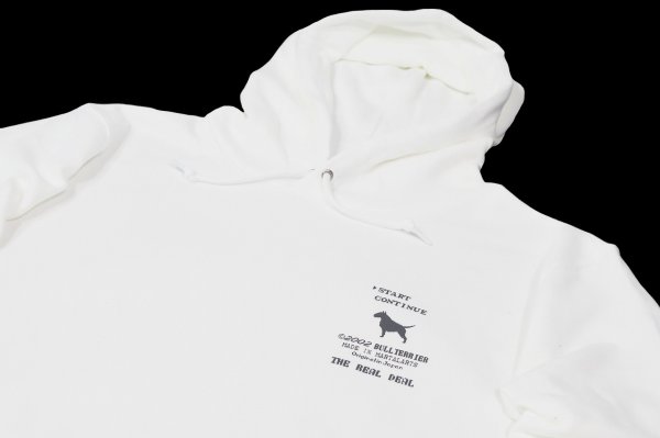 画像3: BULL TERRIER フードパーカー BT QUEST 白 (3)