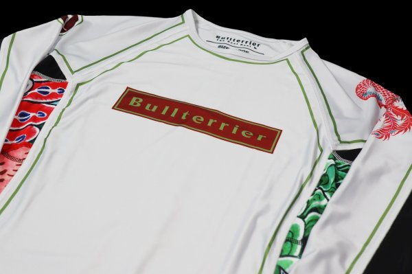 画像6: BULLTERRIER ラッシュガード Houou 長袖 白 (6)