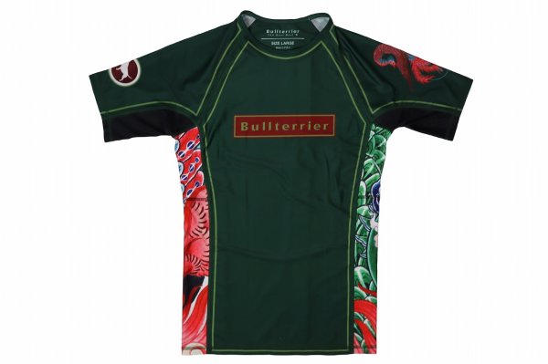 画像4: BULLTERRIER ラッシュガード Houou 半袖 緑 (4)