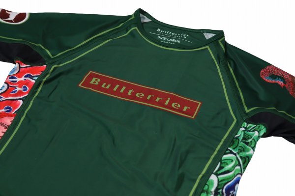 画像6: BULLTERRIER ラッシュガード Houou 半袖 緑 (6)