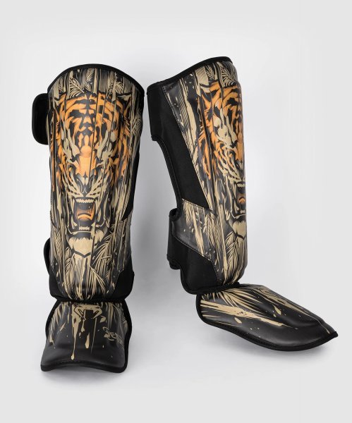 画像1: VENUM シンガード Tiger 黒/ネオンオレンジ (1)
