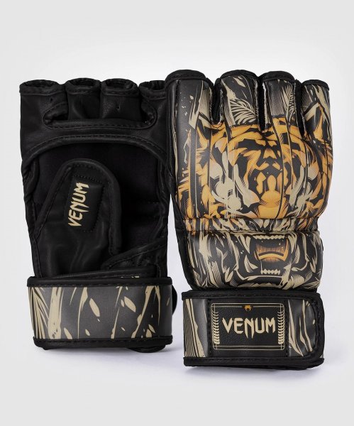 画像1: VENUM　MMAグローブ　Tiger　黒/ネオンオレンジ (1)