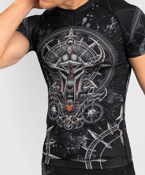 画像5: VENUM ラッシュガード Gladiator 5.0 半袖 黒/シルバー (5)
