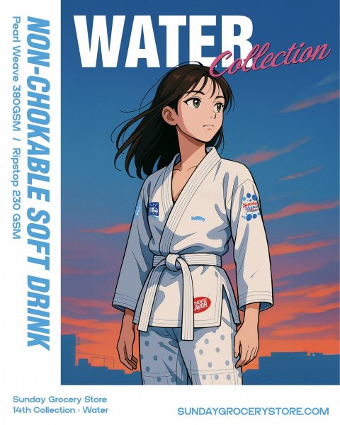 画像17: SUNDAY GROCERY STORE 柔術衣 Water 白 (17)