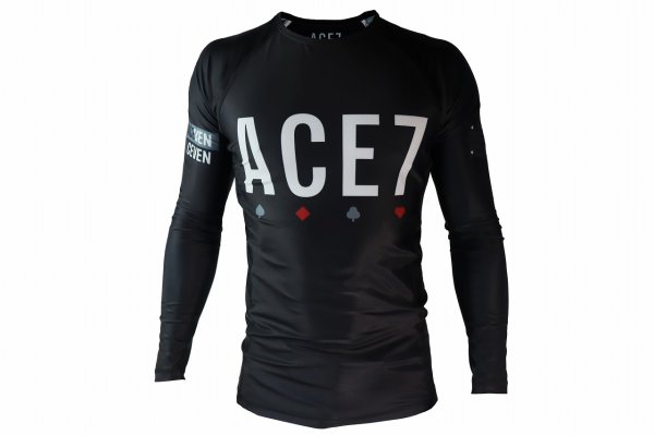画像1: ACE7 ラッシュガード 01 長袖 黒 (1)