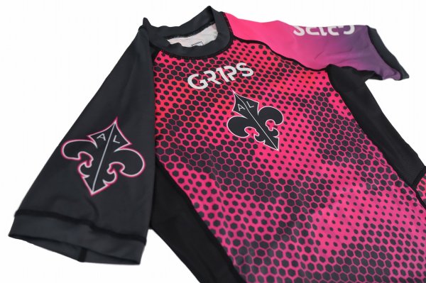 画像5: Grips x AL Leone ラッシュガード DIGITAL CAMO 半袖　プラムパープル/黒 (5)