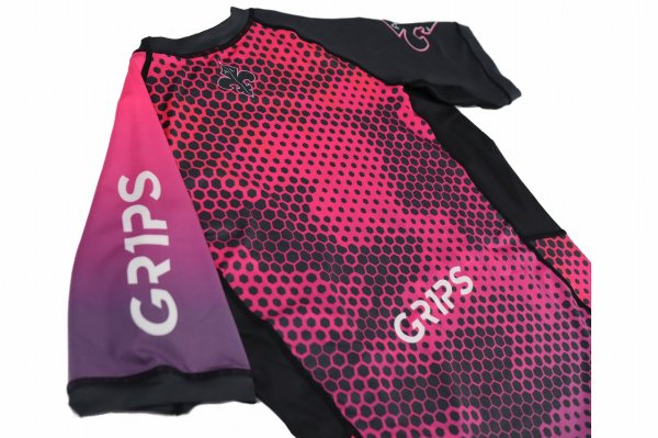 画像6: Grips x AL Leone ラッシュガード DIGITAL CAMO 半袖　プラムパープル/黒 (6)