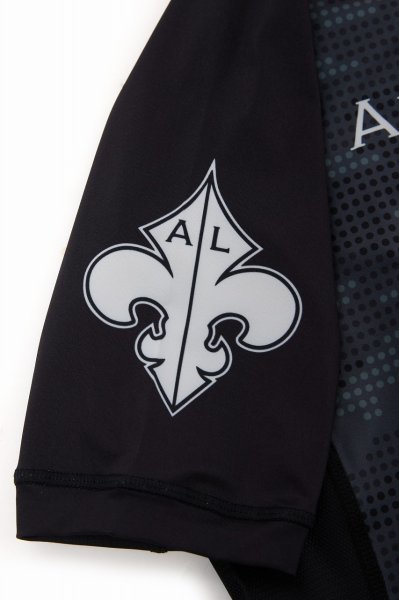 画像15: Grips x AL Leone ラッシュガード BLACK PIXEL 半袖　黒/赤 (15)