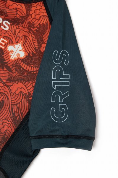 画像16: Grips x AL Leone ラッシュガード FOREST DRAGON 半袖　ペトロルグリーン/オレンジ (16)