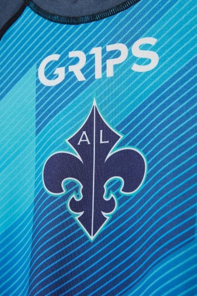 画像11: Grips x AL Leone ラッシュガード FAST WAVE 半袖　青 (11)