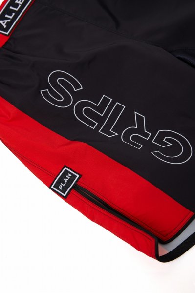 画像8: Grips x AL Leone ファイトショーツ BLACK PIXEL　黒/赤 (8)