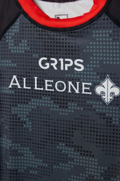 画像14: Grips x AL Leone ラッシュガード BLACK PIXEL 半袖　黒/赤 (14)