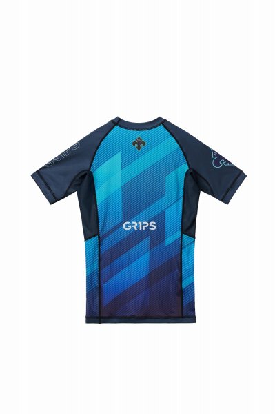 画像12: Grips x AL Leone ラッシュガード FAST WAVE 半袖　青 (12)