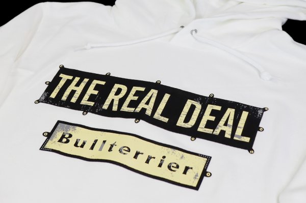画像3: BULL TERRIER フードパーカー Steel Logo 白 (3)