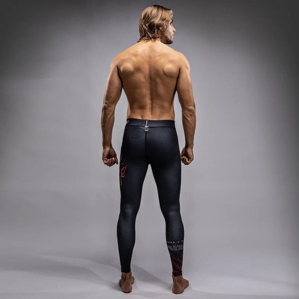 画像4: Venum x Tekken8 ロングスパッツ Marshall Law 黒/赤/金 (4)