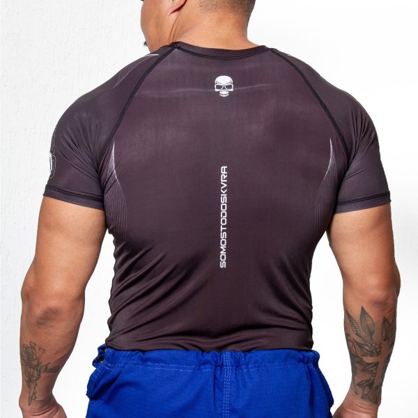 画像2: KVRA ラッシュガード WAVES 半袖 黒 (2)