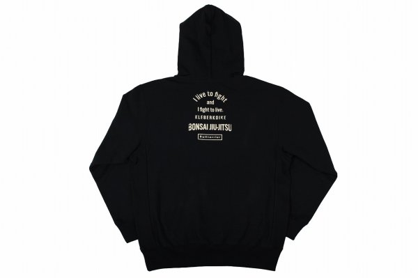 画像2: BULL TERRIER クレベル・コイケ Live to Fight フードパーカー 黒 (2)