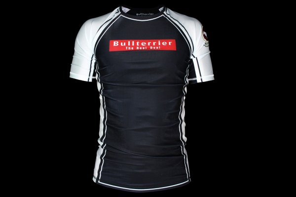 画像1: BULLTERRIER ラッシュガード Rank4.0 半袖 白 (1)