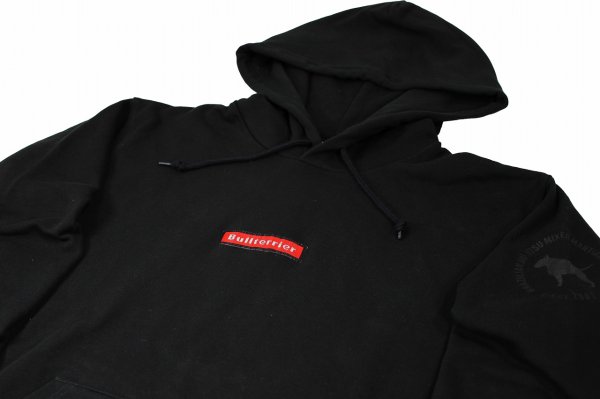 画像3: BULL TERRIER フードパーカー Box Tag　黒 (3)