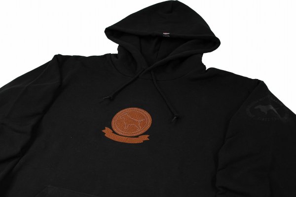 画像3: BULL TERRIER フードパーカー レザーステッチ　黒 (3)