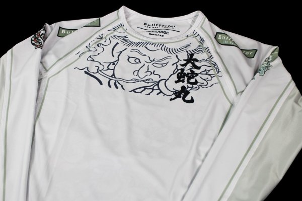 画像6: BULLTERRIER ラッシュガード Orochimaru 長袖 白 (6)