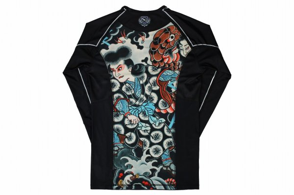 画像5: BULLTERRIER ラッシュガード Orochimaru 長袖 黒 (5)