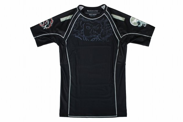 画像4: BULLTERRIER ラッシュガード Orochimaru 半袖 黒 (4)