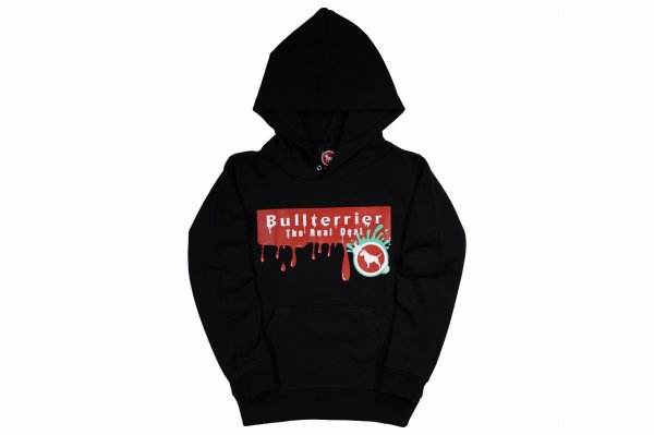画像1: BULLTERRIER　キッズフードパーカー Paint 黒 (1)