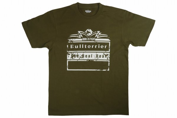 画像1: BULL TERRIER Tシャツ Born to Fight カーキ (1)