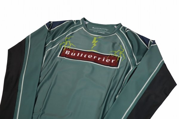画像6: BULLTERRIER ラッシュガード Lightning 長袖 スチールグリーン (6)